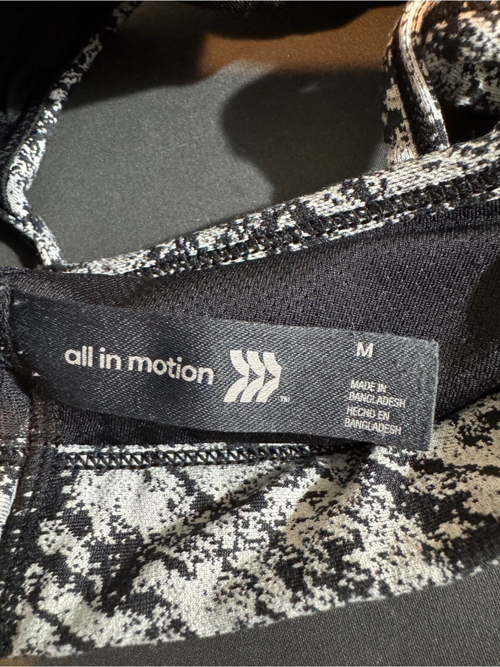 WAT6 {All in Motion} Black White Print Racerback Ladderback Sports Bra - Picture 3 of 5